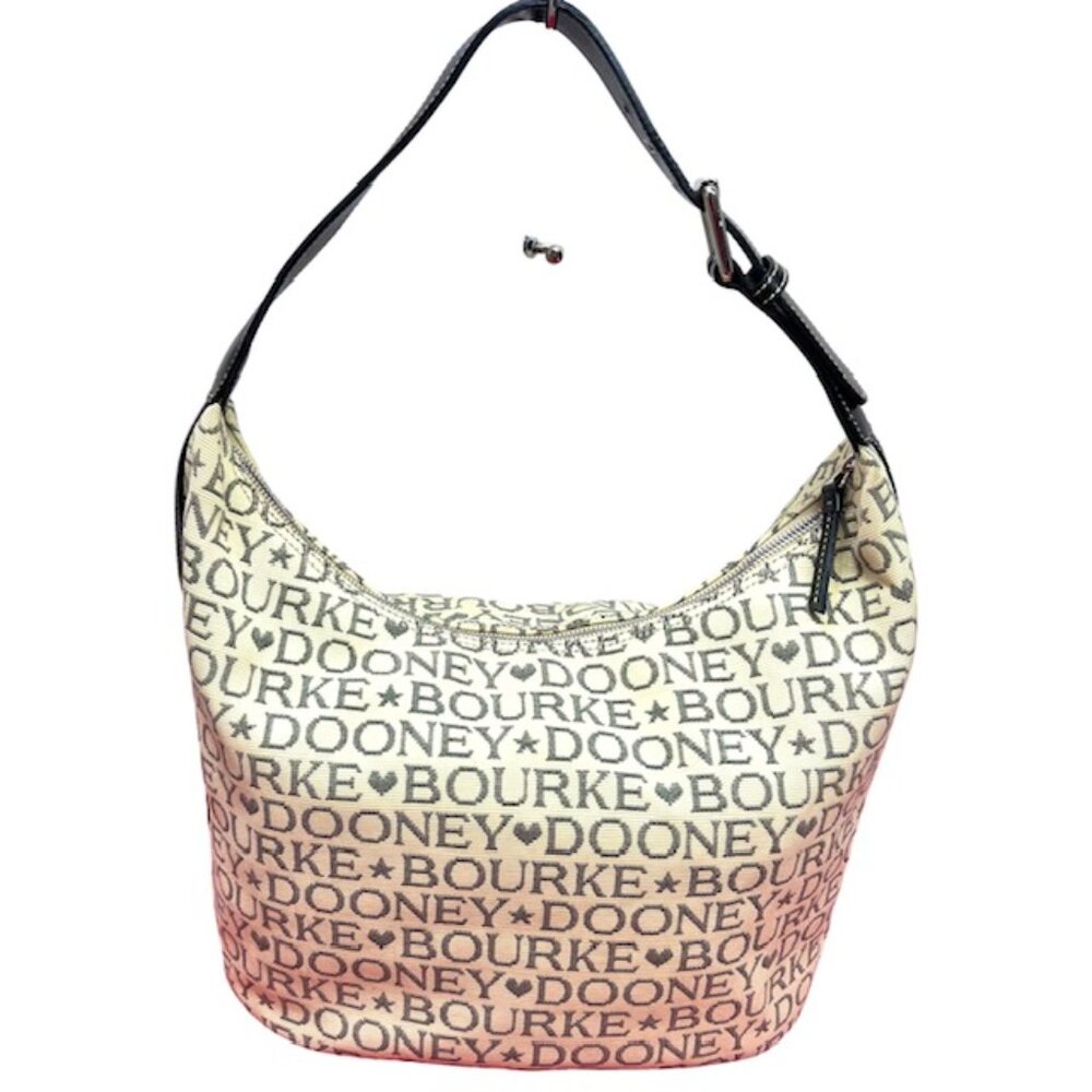 Dooney & Bourke Logo Jacquard & Leather Shoulder Bag 16"x7.5"x13" + Free Scarf - Picture 16 of 16